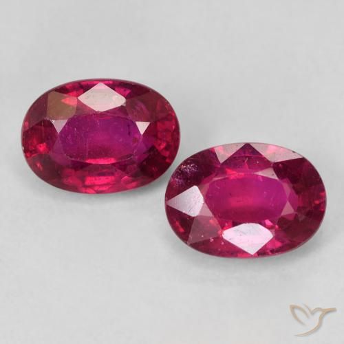2.50ctw Natural Pinkish Red Rubies, Oval, VS