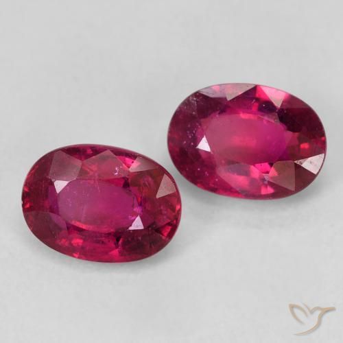 2.50 ctw Red Ruby Stones, Natural Ruby in Oval Facet Shape for Sale