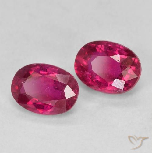 2.12 ctw Red Ruby Stones, Natural Ruby in Oval Facet Shape for Sale