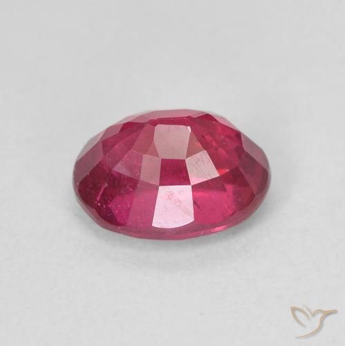 Ruby Gemstone in 8 x 6 mm (calibrated) Size for Sale, Ruby Stone in Deep Reddish Pink Color