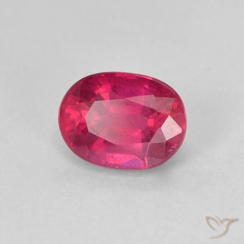 1.42 ct Red Ruby Stone, Natural Ruby in Oval Facet Shape for Sale