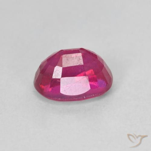 Ruby Gemstone in 7 x 5 mm (calibrated) Size for Sale, Ruby Stone in Light Red Color