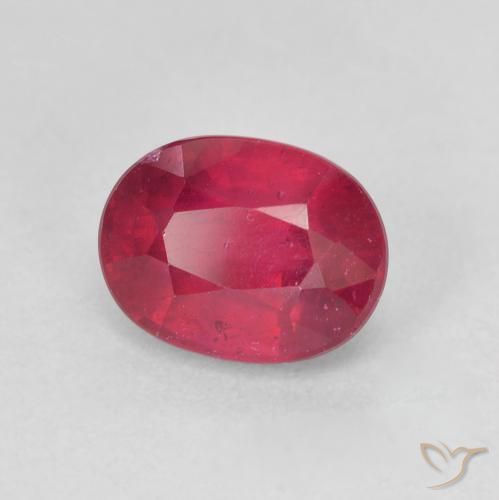 2.16 ct Red Ruby Stone, Natural Ruby in Oval Facet Shape for Sale