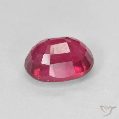 Ruby Gemstone in 8 x 6 mm (calibrated) Size for Sale, Ruby Stone in Jam Red Color
