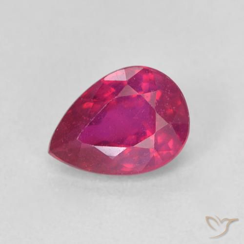 Rubis taille poire de 1,11 ct, 7 x 5,1 mm de Madagascar, Photo A