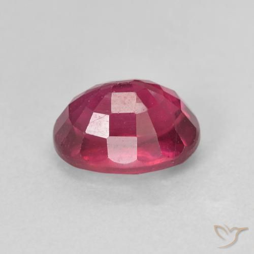 Ruby Gemstone in 8 x 6 mm (calibrated) Size for Sale, Ruby Stone in Medium Dark-Red Color