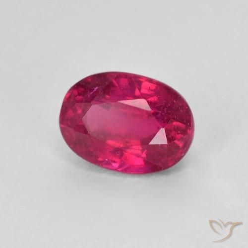 1.43 ct Red Ruby Stone, Natural Ruby in Oval Facet Shape for Sale
