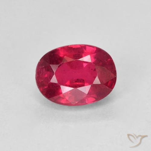 1.50ct Natural Medium Red Ruby, Oval, VS