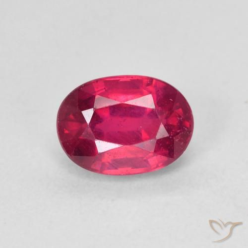 1.38ct Natural Medium Dark-Red Ruby, Oval, VS