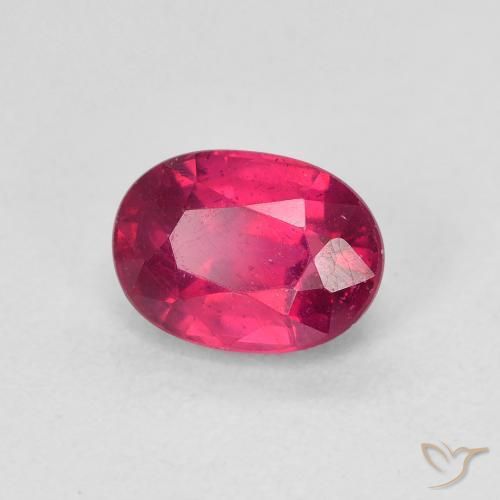 1.38 ct Red Ruby Stone, Natural Ruby in Oval Facet Shape for Sale