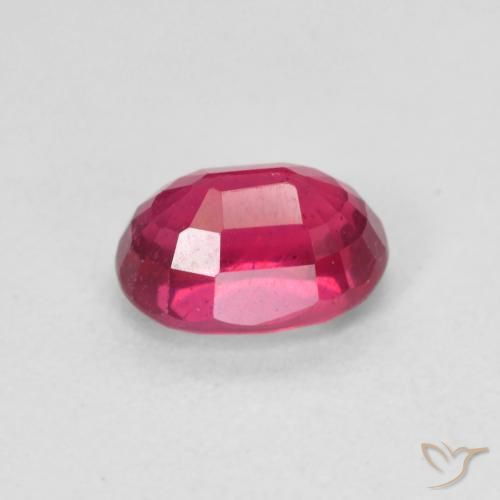 Ruby Gemstone in 7 x 5 mm (calibrated) Size for Sale, Ruby Stone in Medium Dark-Red Color