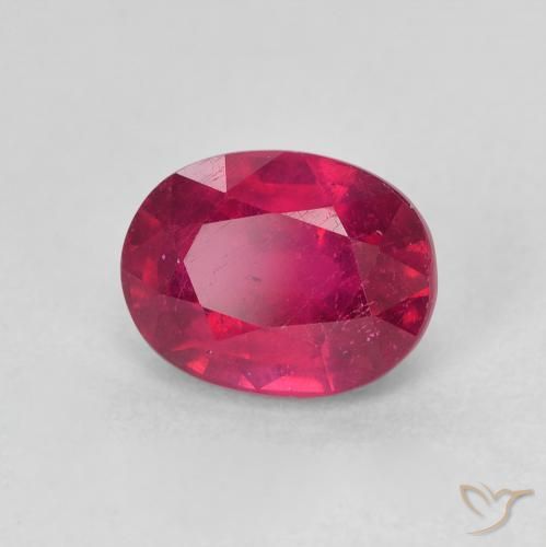 2.00ct Natural Medium Dark-Red Ruby, Oval, VS