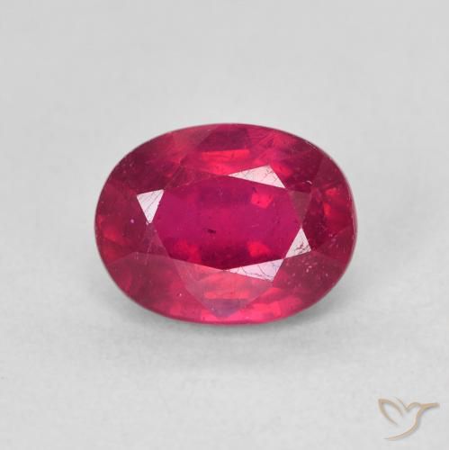 2.00 ct Red Ruby Stone, Natural Ruby in Oval Facet Shape for Sale