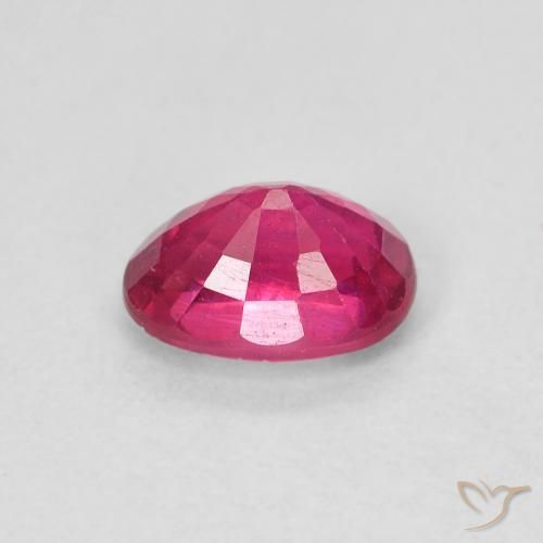 Ruby Gemstone in 7 x 5 mm (calibrated) Size for Sale, Ruby Stone in Light Red Color
