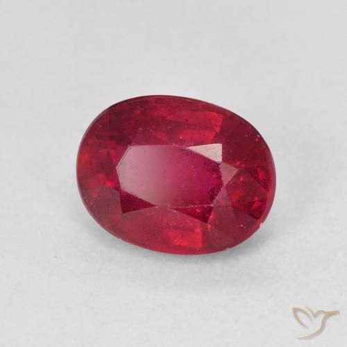 2.13 ct Red Ruby Stone, Natural Ruby in Oval Facet Shape for Sale