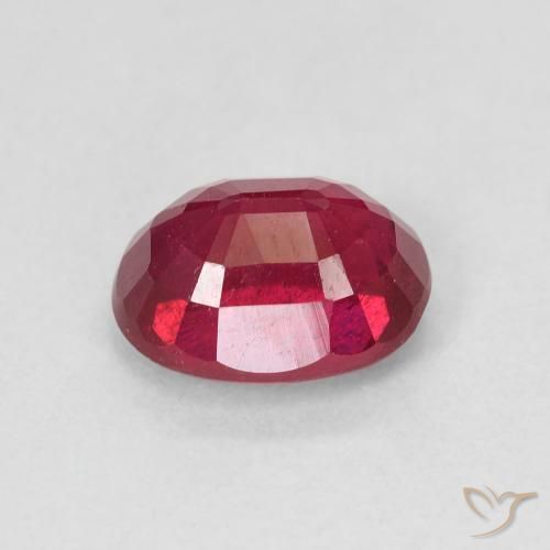 Ruby Gemstone in 8.1 x 6.3 mm Size for Sale, Ruby Stone in Deep Crimson Color