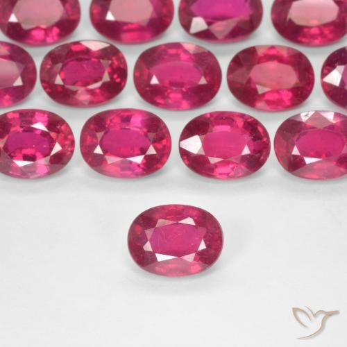 28.37 ctw Red Ruby Gemstones, Ruby Gems in Oval Facet Shape for Sale.