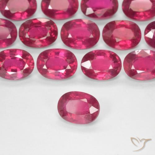 28.37 ctw Red Ruby Stones, Natural Ruby in Oval Facet Shape for Sale