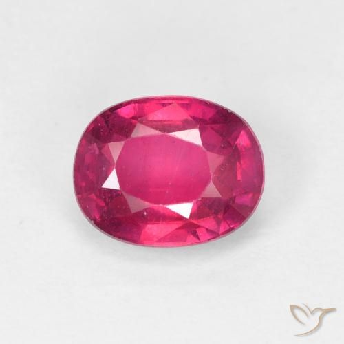 1.76캐럿 타원형 컷 루비 원석 7.7 x 6.1 mm 마다가스카르에서 GemSelect