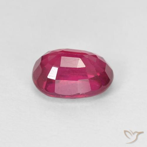 Ruby Gemstone in 8 x 6 mm (calibrated) Size for Sale, Ruby Stone in Medium Dark-Red Color