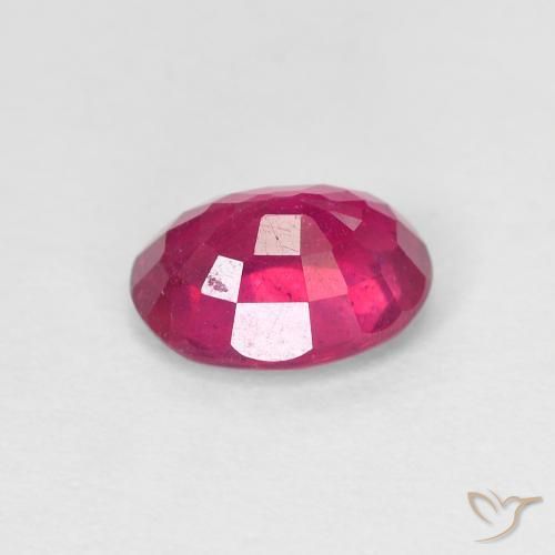 Ruby Gemstone in 7.6 x 5.9 mm Size for Sale, Ruby Stone in Light Red Color