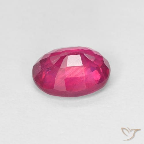 Ruby Gemstone in 7.6 x 6 mm Size for Sale, Ruby Stone in Light Red Color