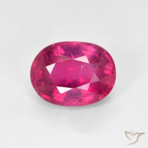8,1 x 6,1mm roter Rubin im Ovalschliff aus Madagaskar, Gewicht 2 ct, Garantiert echter Edelstein in VS Reinheit, 1 Stück Rubin - die Farbe ist Hellrot, Mohs-Härte von 9 Geeignet für den täglichen Gebrauch im Schmuck, Stein der Liebe, Photo A