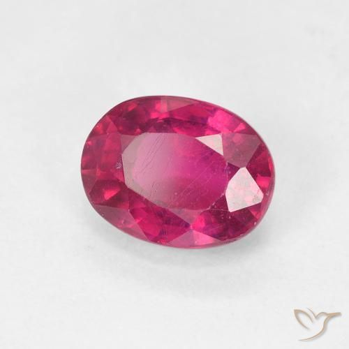 1.88 ct Red Ruby Stone, Natural Ruby in Oval Facet Shape for Sale