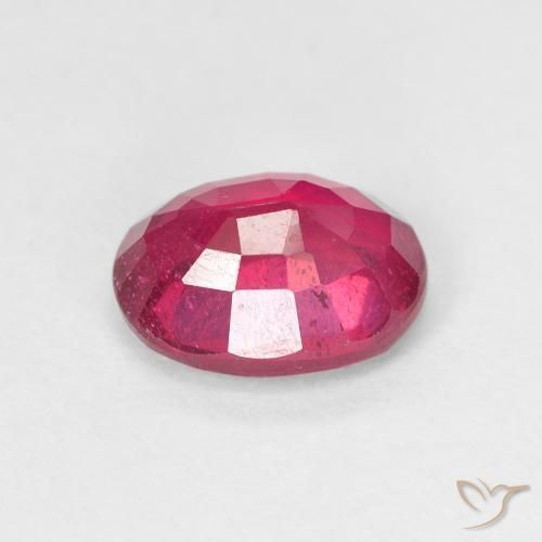 Ruby Gemstone in 8 x 6 mm (calibrated) Size for Sale, Ruby Stone in Light Red Color