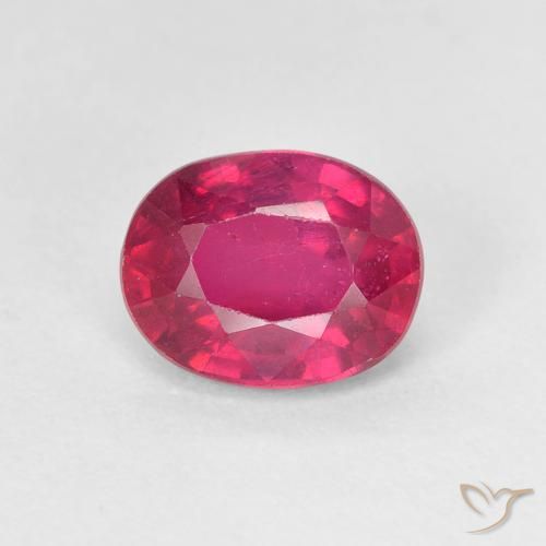 1.86ct Natural Light Red Ruby, Oval, VS