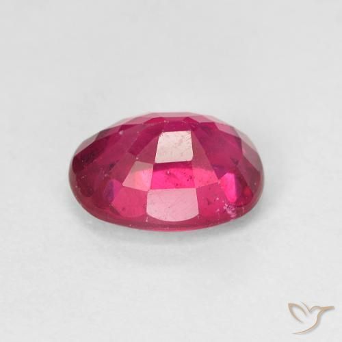 Ruby Gemstone in 8 x 6 mm (calibrated) Size for Sale, Ruby Stone in Light Red Color