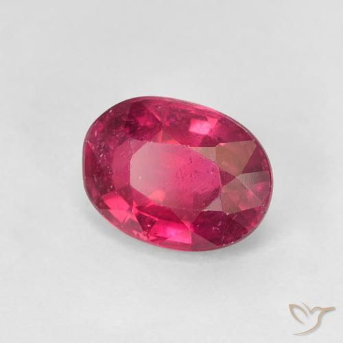 1.85 ct Red Ruby Stone, Natural Ruby in Oval Facet Shape for Sale