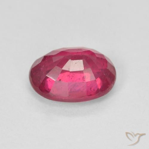 Ruby Gemstone in 8 x 6 mm (calibrated) Size for Sale, Ruby Stone in Light Red Color