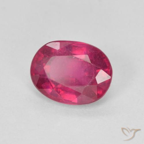 1.57 ct Red Ruby Stone, Natural Ruby in Oval Facet Shape for Sale