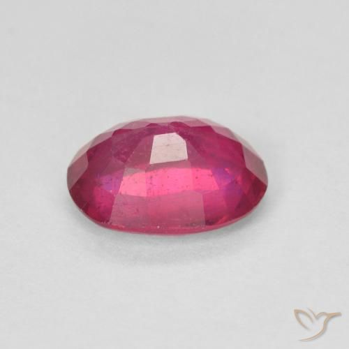 Ruby Gemstone in 8 x 6 mm (calibrated) Size for Sale, Ruby Stone in Light Red Color