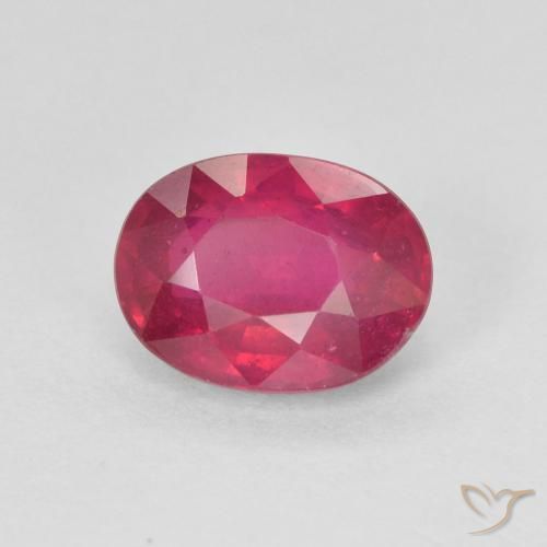 1.84 ct Red Ruby Stone, Natural Ruby in Oval Facet Shape for Sale