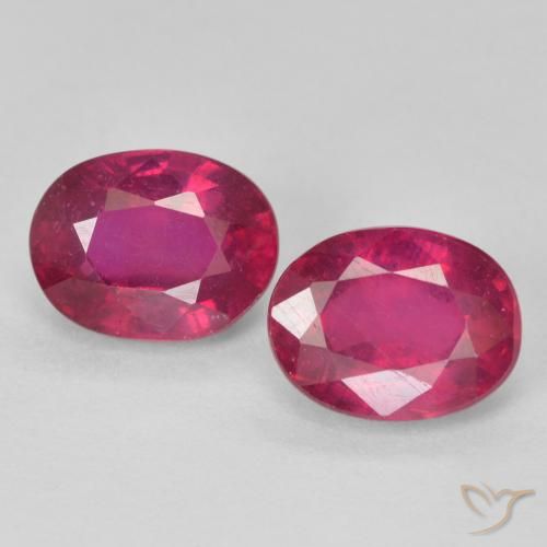 3.56ctw Natural Light Red Rubies, Oval, VS