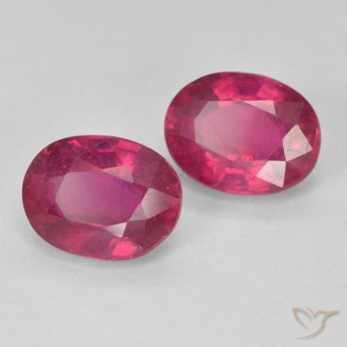 3.56 ctw Red Ruby Stones, Natural Ruby in Oval Facet Shape for Sale