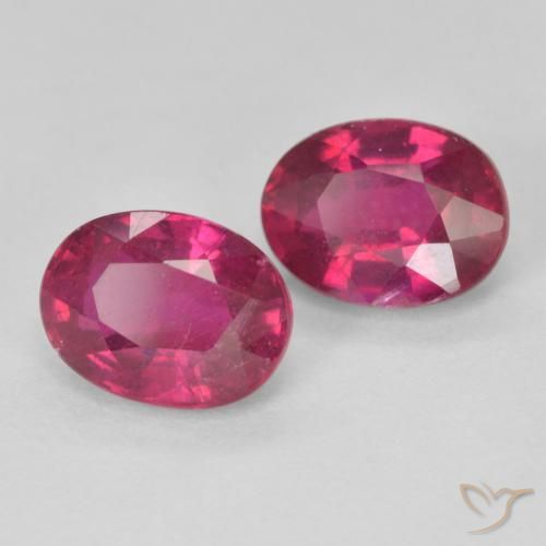 3.44 ctw Red Ruby Stones, Natural Ruby in Oval Facet Shape for Sale