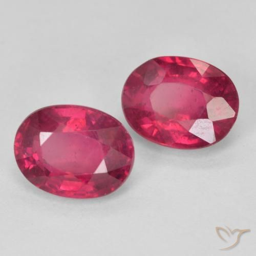 3.53 ctw Red Ruby Stones, Natural Ruby in Oval Facet Shape for Sale