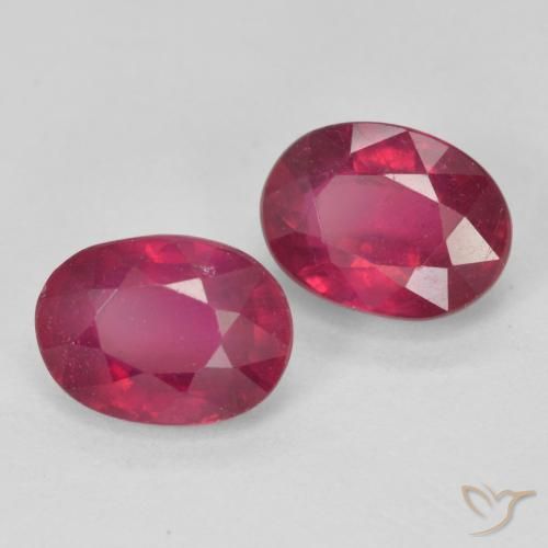 3.53 ctw Red Ruby Stones, Natural Ruby in Oval Facet Shape for Sale