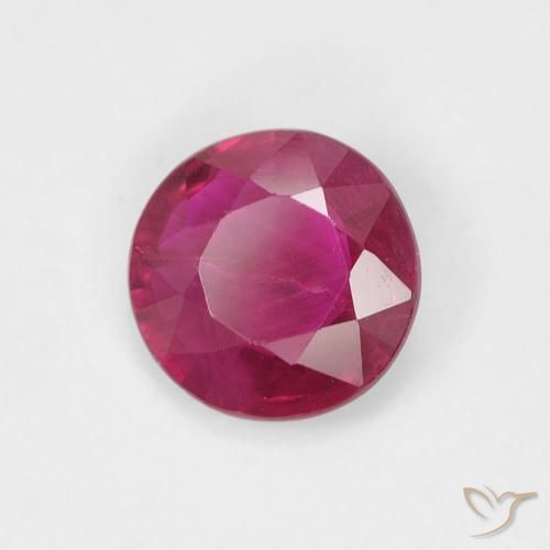 0.69 ct Red Ruby Stone, Natural Ruby in Round Facet Shape for Sale