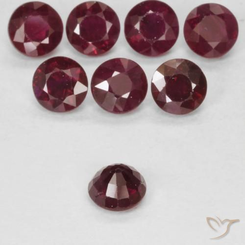 Ruby Gemstones in 3.7 mm Size for Sale, Ruby Stones in Deep Red Color