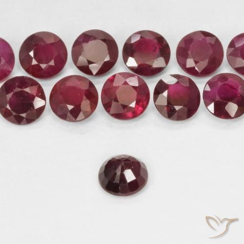 Ruby Gemstones in 4 mm (calibrated) Size for Sale, Ruby Stones in Deep Red Color