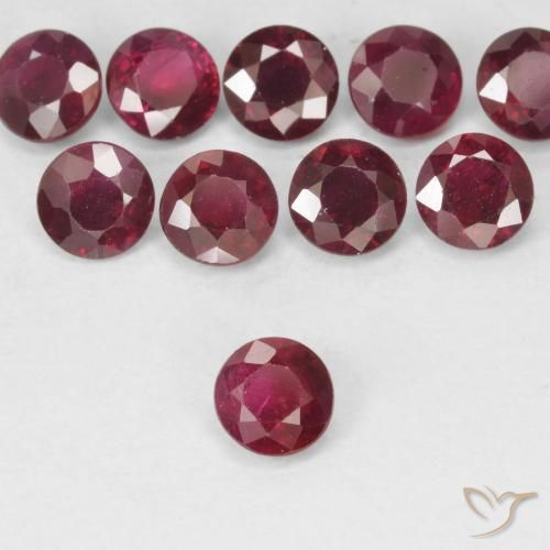 0.30ct Natural Deep Red Ruby, Round, VS
