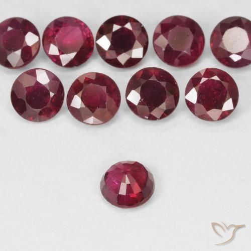 Ruby Gemstones in 3.8 mm Size for Sale, Ruby Stones in Deep Red Color