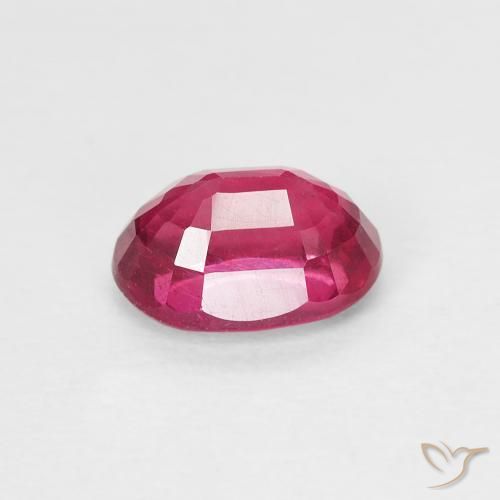 Ruby Gemstone in 7 x 5 mm (calibrated) Size for Sale, Ruby Stone in Light Red Color