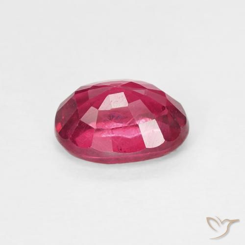Ruby Gemstone in 7 x 5 mm (calibrated) Size for Sale, Ruby Stone in Medium Dark-Red Color