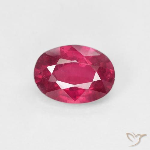 1.08ct Natural Medium Dark-Red Ruby, Oval, VS