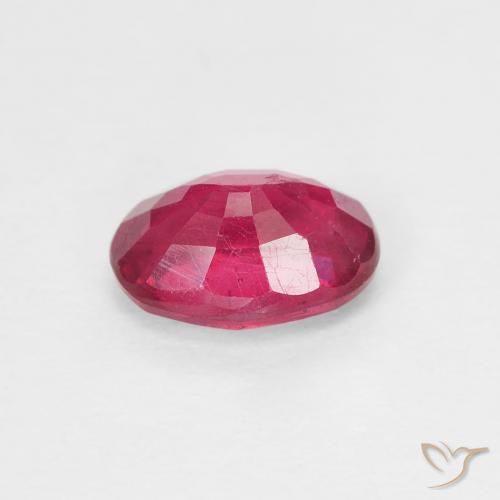 Ruby Gemstone in 7 x 5 mm (calibrated) Size for Sale, Ruby Stone in Medium Dark-Red Color